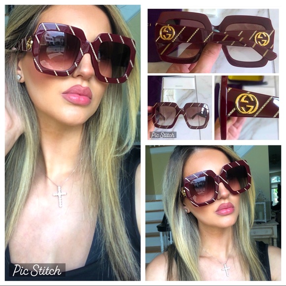 🔥NEW GUCCI SWAROVSKI CRYSTAL SUNGLASSES 🔥 - Picture 1 of 16
